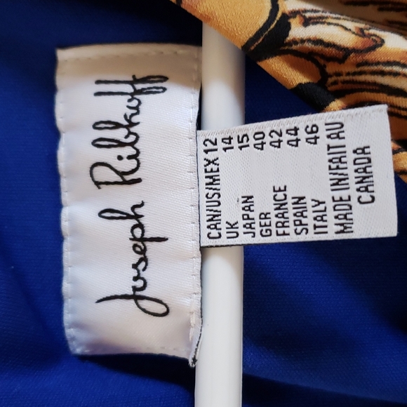 Joseph Ribkoff Size 12 Sleeveless Gold Frame and Chain Print Dress - Picture 3 of 4